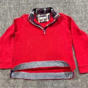 Orvis - Men’s, SZ:M Red, Cotton, Plaid Collar, Quarter Zip Pullover (A1/004)